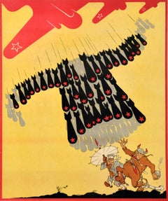 Original Vintage Soviet Propaganda Poster The Straitjacket WWII USSR Military