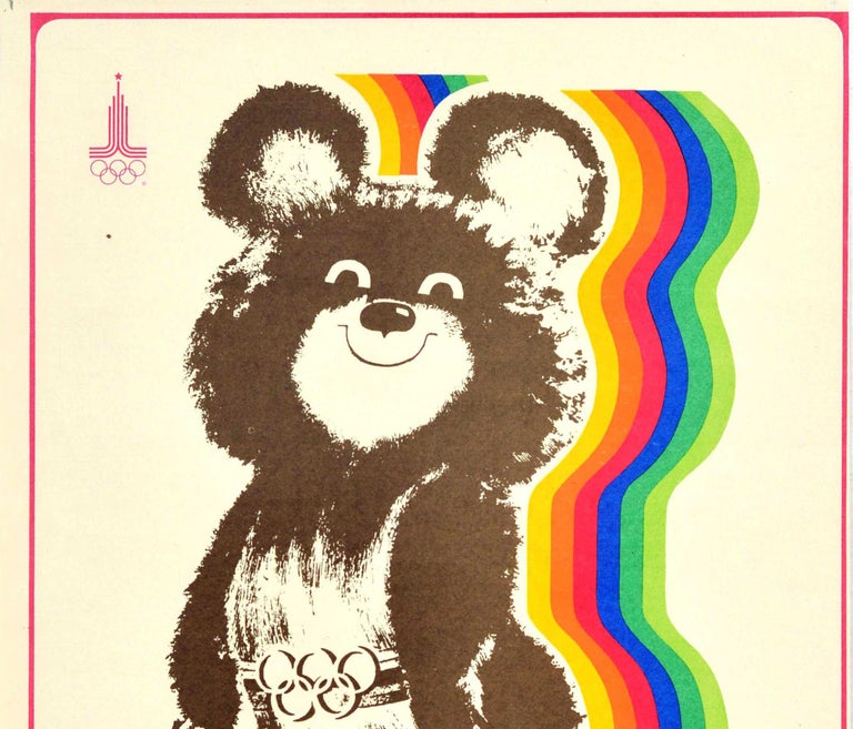 Figurine Misha L'ours – Mascotte Olympique Moscou 1980, Vintage Rare