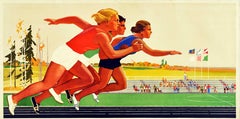 Original Vintage Soviet Sport Poster Sports To The Masses USSR Running Athletics