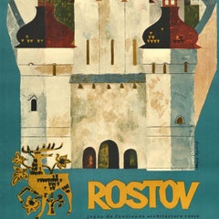 Original Vintage Soviet Travel Advertising Poster Rostov USSR Intourist Kremlin