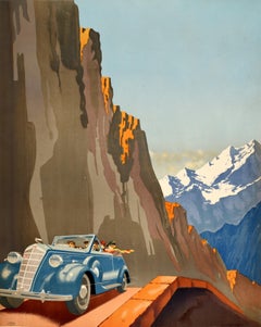 Original Vintage Soviet Travel Poster Georgian Military Highway Intourist USSR