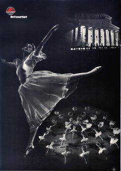 Original Vintage Soviet Travel Poster Russian Ballet In Moscow USSR Intourist