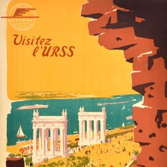 Original Vintage Soviet Travel Poster Stalingrad Intourist Volgograd USSR Russia
