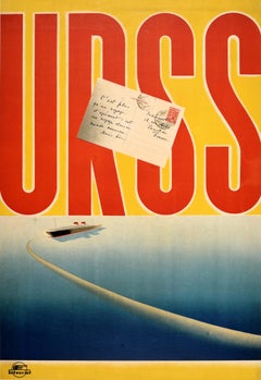 Original Vintage Soviet Travel Poster USSR Voyage Into A New World Intourist