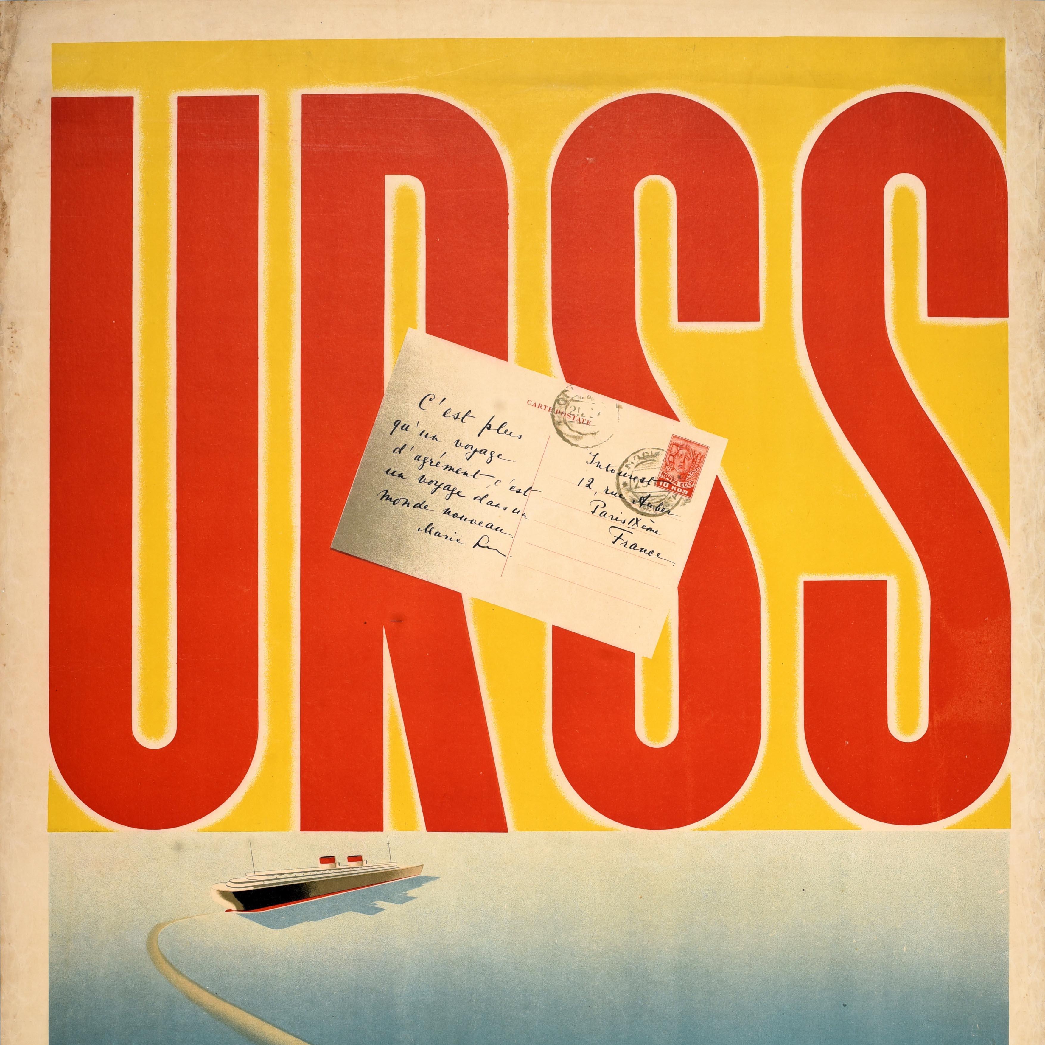 Original Vintage Soviet Travel Poster UdSSR Reise in eine neue Welt Intourist (Russisch) im Angebot
