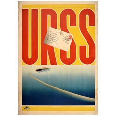 Original Vintage Soviet Travel Poster USSR Voyage Into A New World Intourist