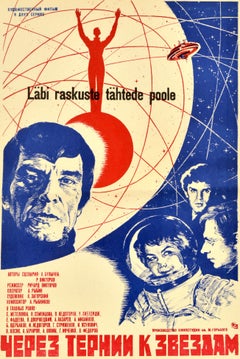 Original Vintage Soviet Union Movie Poster Humanoid Woman SciFi USSR Space