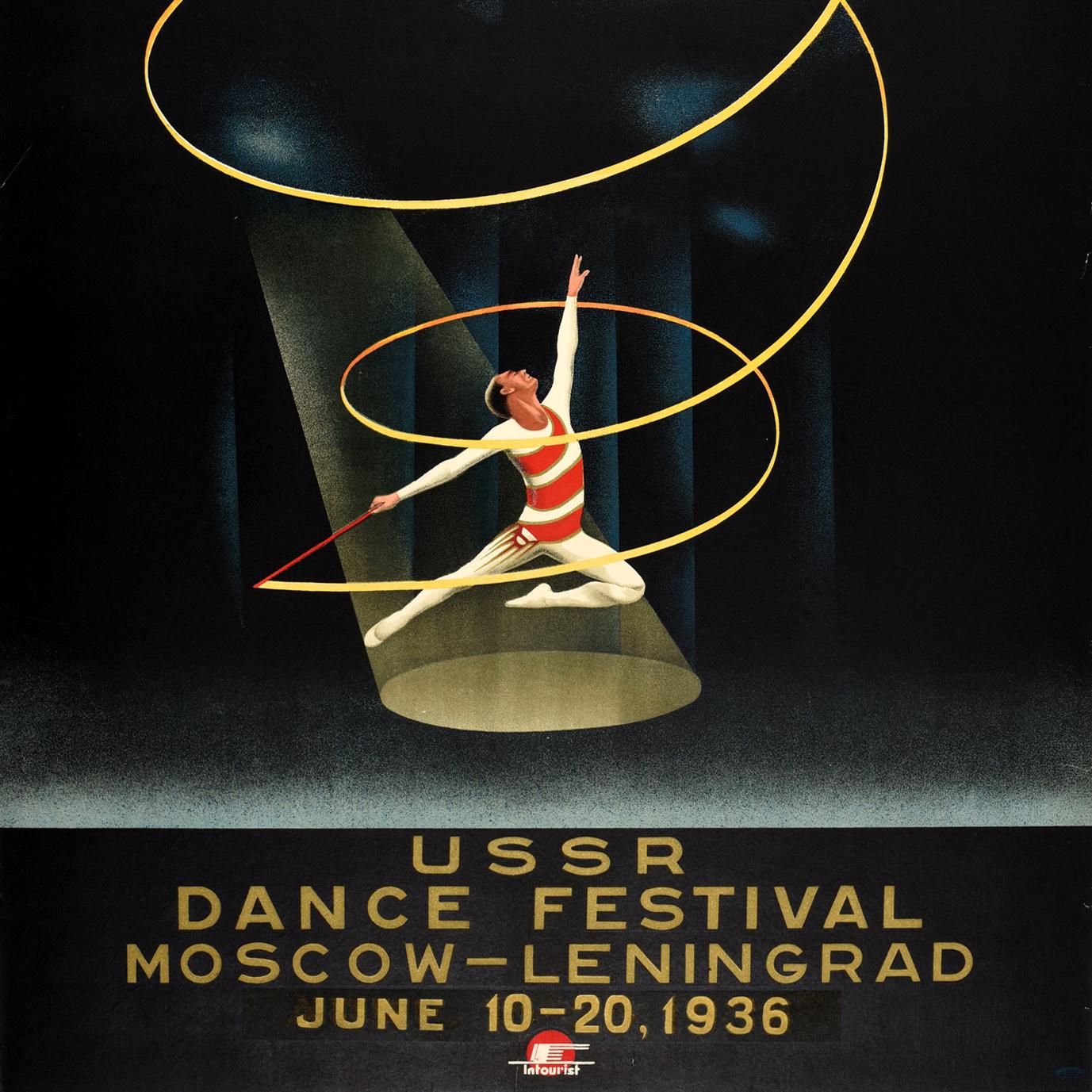 Originales Vintage-Reiseplakat der Sowjetischen Union, UdSSR, Tanzfestival, Intourist Zhukov, Zhukov im Zustand „Gut“ im Angebot in London, GB