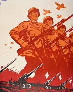 Original Vintage Soviet WWII Propaganda Poster Defence Of The Motherland USSR