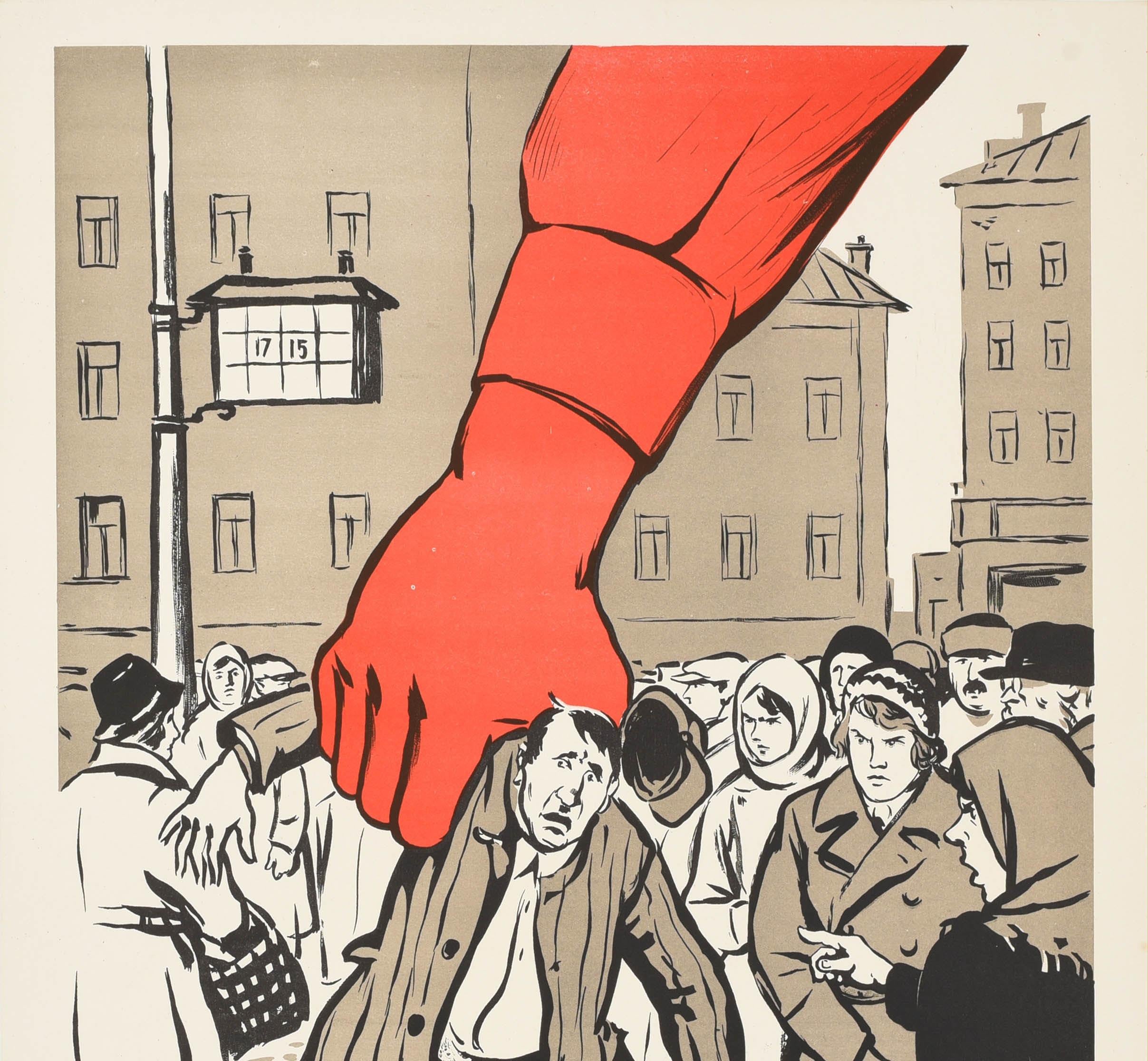 Russe Affiche rtro originale de propagande sovitique de la Seconde Guerre mondiale, Gossip Provocateurs, URSS, Hand Red en vente