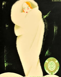 Spanisches Vintage-Werbeplakat, Tapbioles Y Pirretas, Pelzbekleidung