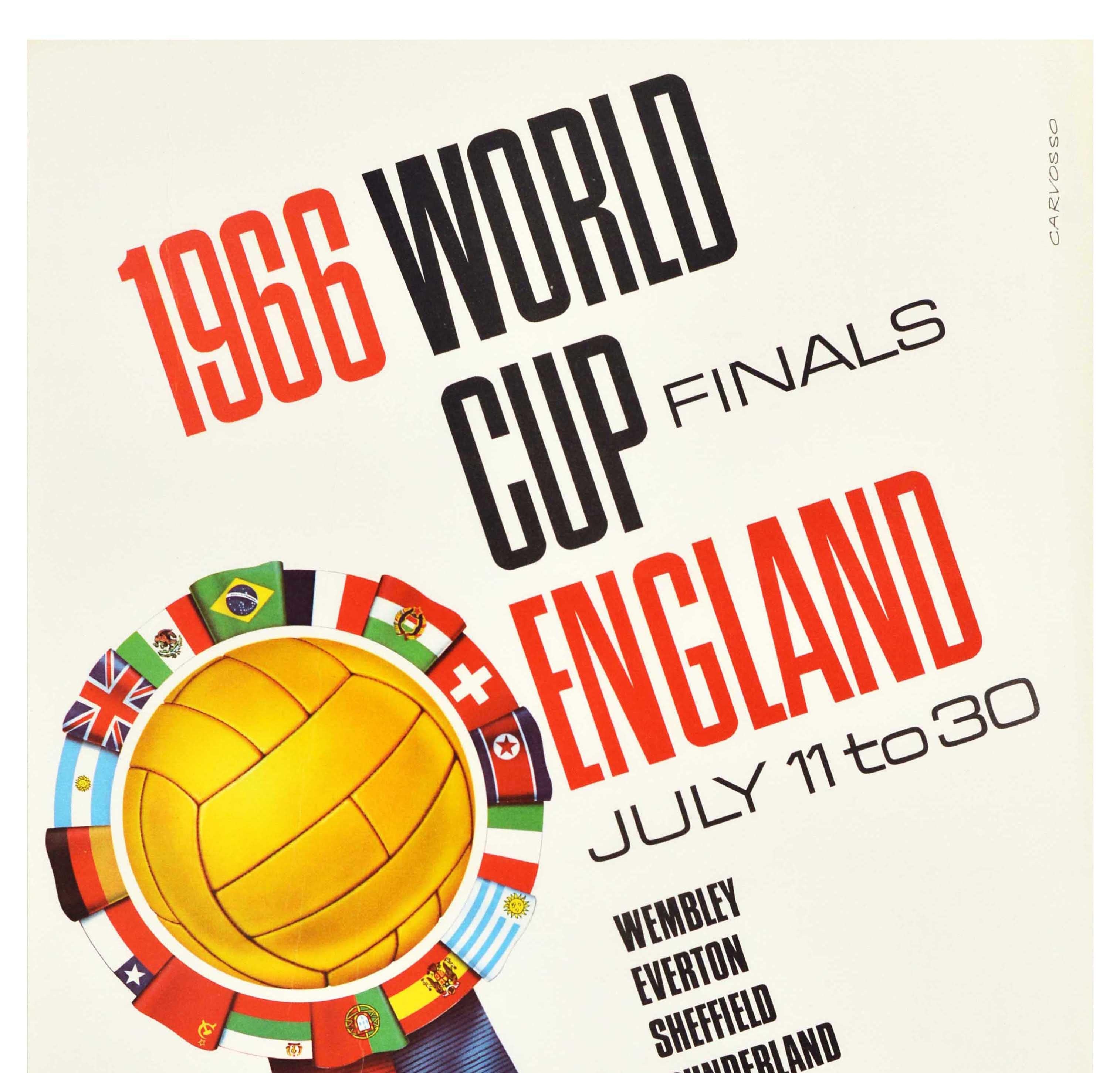British Original Vintage Sport Advertising Poster 1966 World Cup Finals England Football