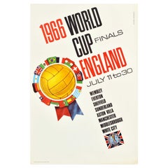 Original Vintage Sport Advertising Poster 1966 World Cup Finals England Football