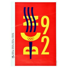 Póster Deportivo Original Vintage Juegos Olímpicos Barcelona BCN 92 Diseño Gráfico