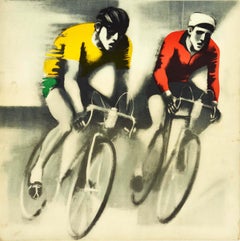 Original Vintage Sport Poster Cycling Youth Student Festival Sofia Bulgaria