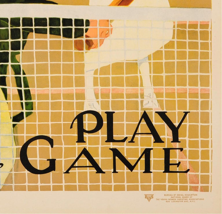 Original Vintage Sport Poster Ft. Tennis Play the Game Social