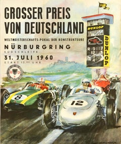Original Vintage Sport Poster German Grand Prix Constructors World Championhip