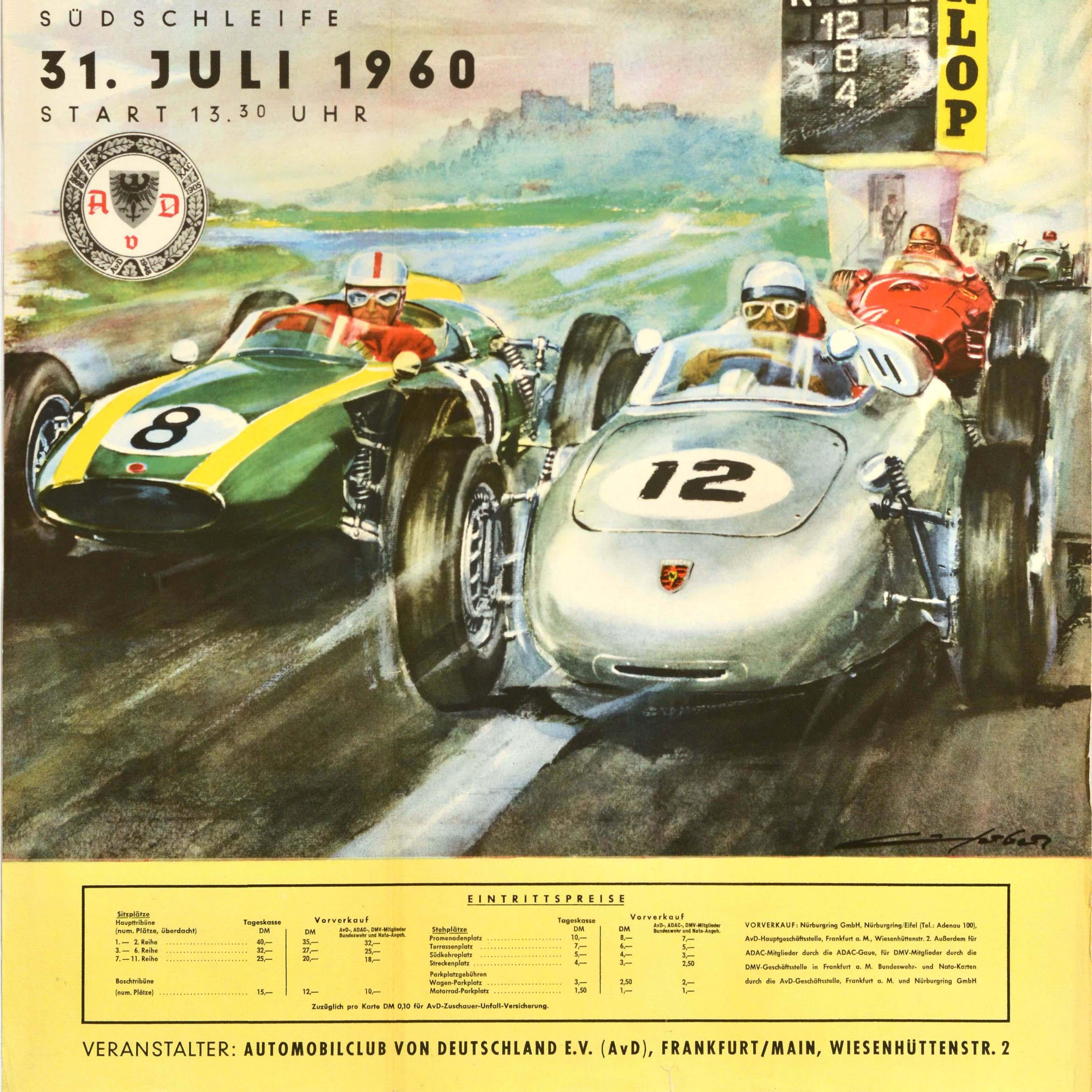 Poster sportivo d'epoca originale Gran Premio di Germania Campione del Mondo Costruttori In condizioni buone in vendita a London, GB