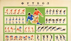 Original Vintage Sport Poster How To Play Football USSR Game Play Instructions