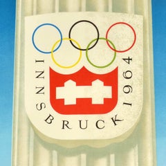 Original Vintage Sport Poster Innsbruck Winter Olympic Games Austrian Railway