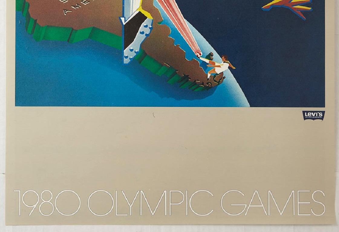 American Original Vintage Sport Poster Levi's Moscow '80 Olympic Games S America Football