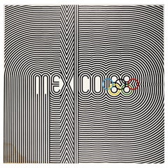 Poster sportivo originale d'epoca Giochi Olimpici del Messico 1968 Lance Wyman