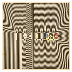 Original Vintage Sport Poster Mexico Olympic Games 1968 Logo Lance Wyman Design
