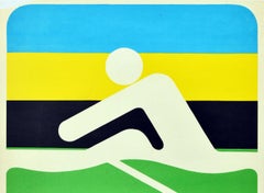 Original Vintage Sport Poster Moscow Olympics 1980 Pictogram Rowing Race Photo