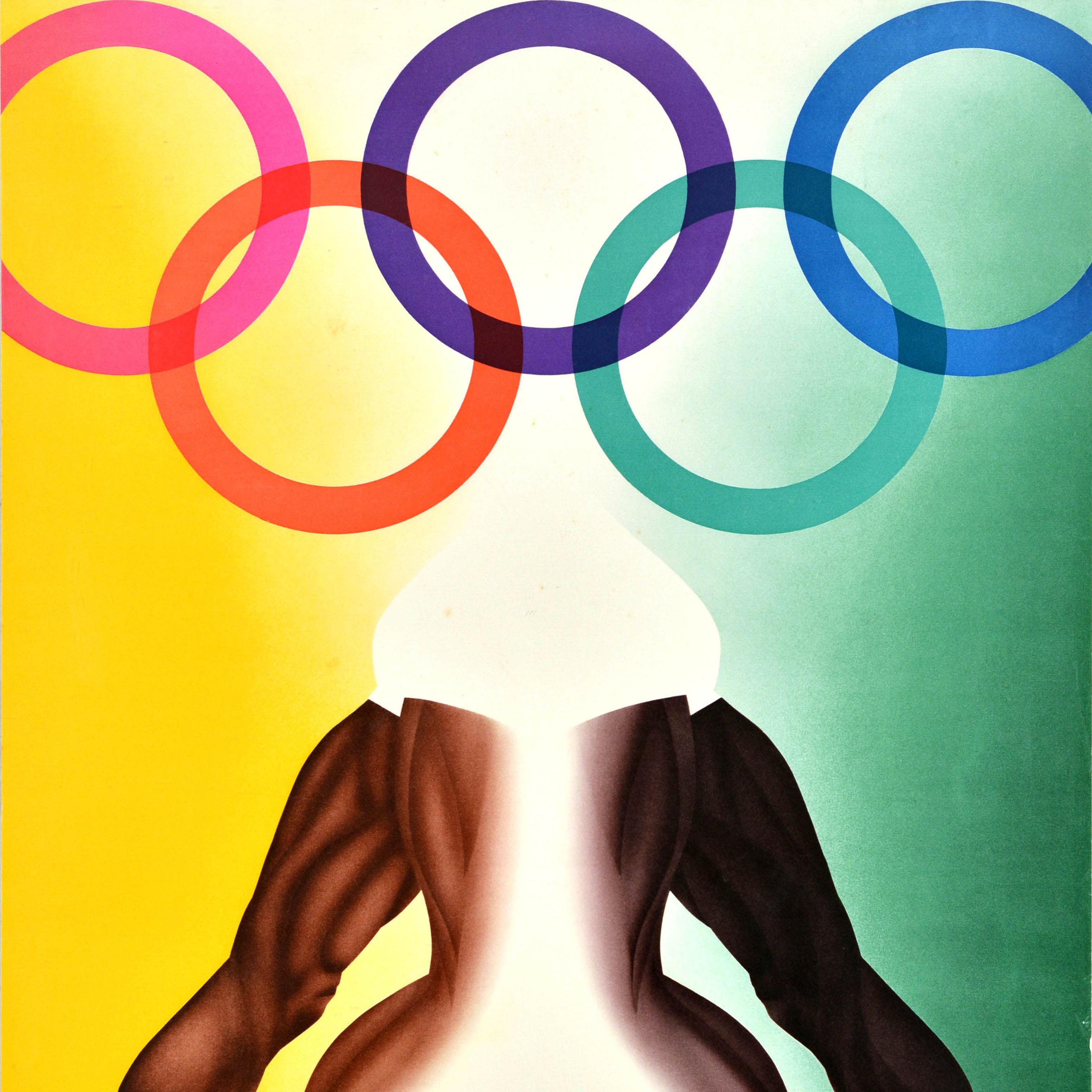 German Original Vintage Sport Poster Munich Olympics 1972 Allen Jones For Sale