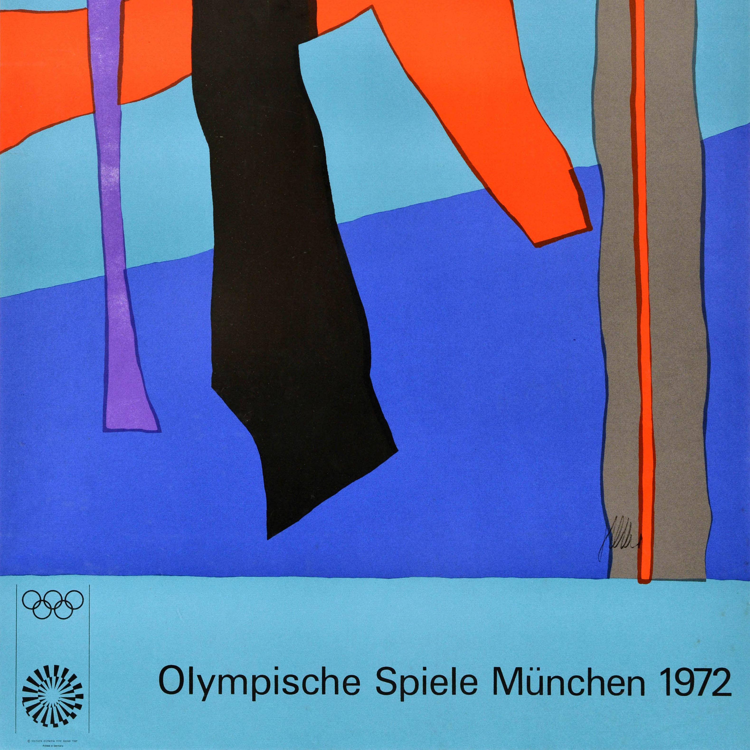 Affiche de sport originale des Jeux olympiques de Munich de 1972 Fritz Winter, design abstrait Bon état - En vente à London, GB