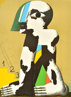 Original Vintage Sport Poster Munich Olympics 1972 Horst Antes 123 Podium Design