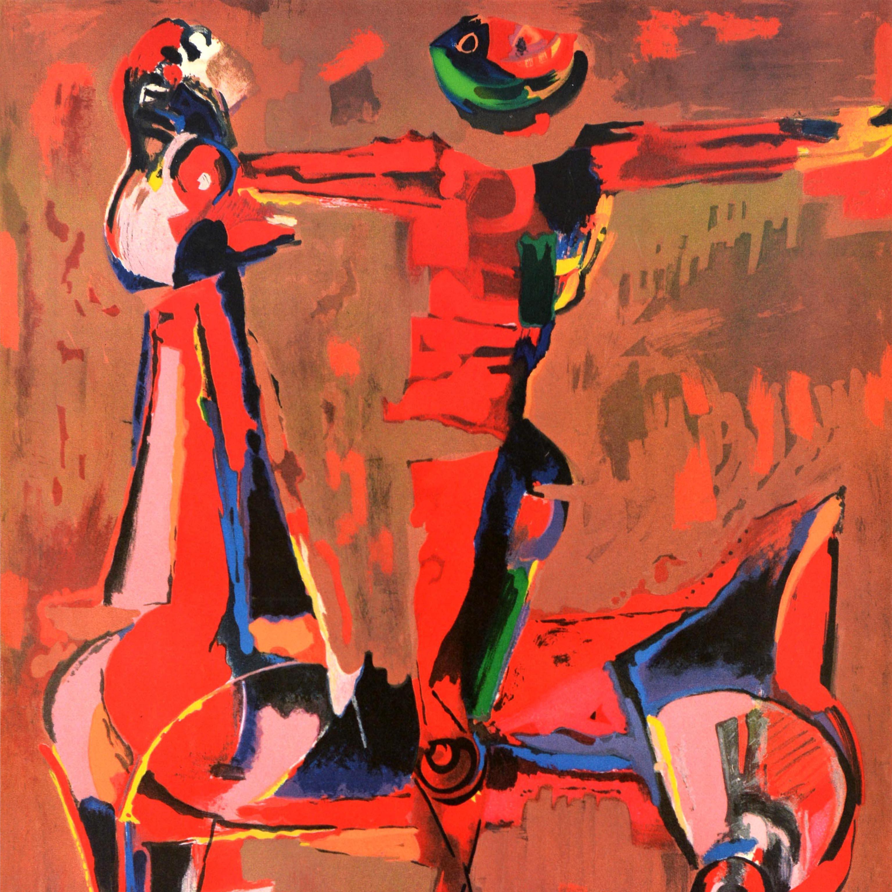 Póster deportivo original de época Olimpiadas de Múnich 1972 Marino Marini Diseño de caballos Alemán en venta