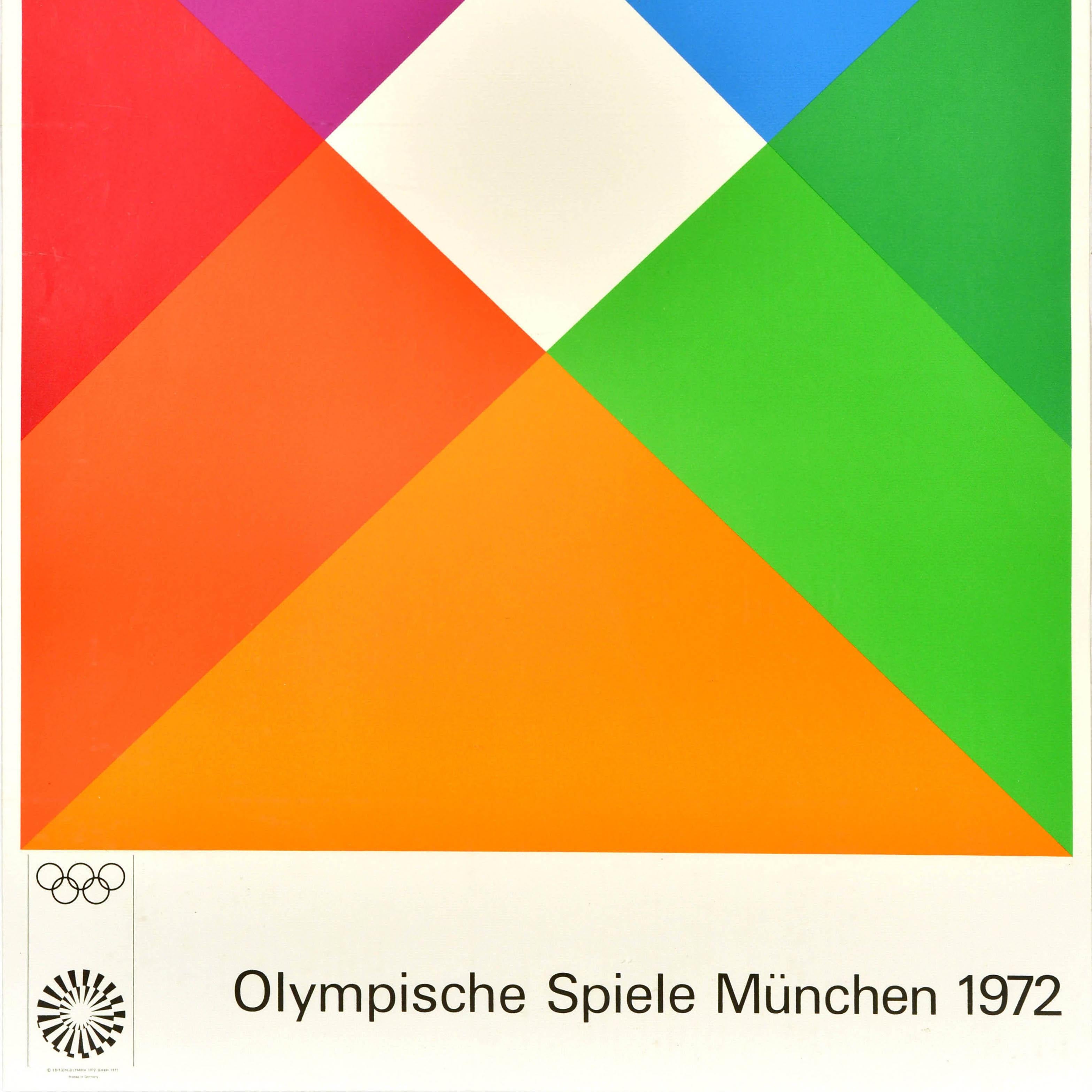 Original Vintage Sport Poster Munich Olympics 1972 Max Bill Shapes Design Bon état - En vente à London, GB