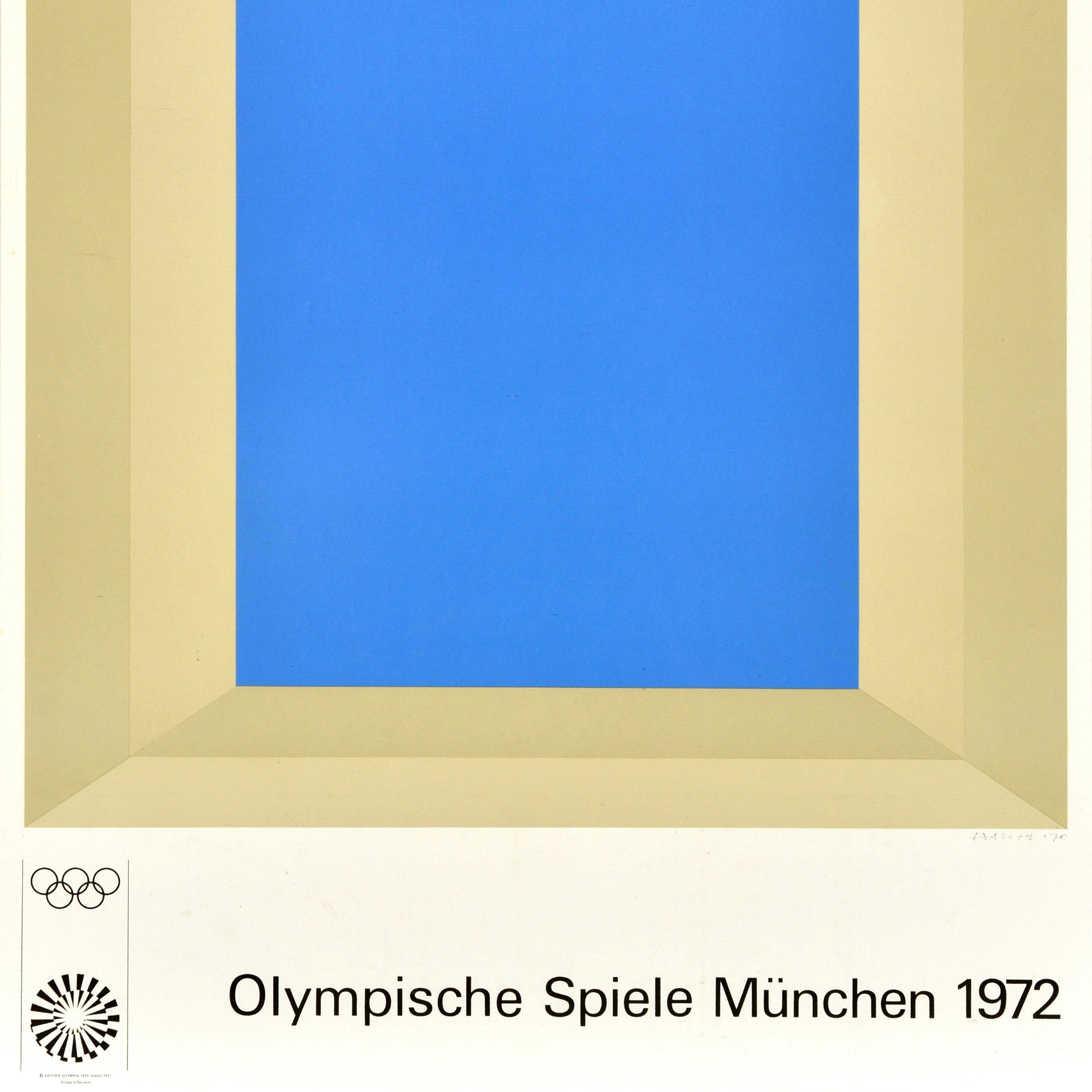 Affiche sportive originale des Jeux olympiques d'été de Munich de 1972 de Josef Albers, Allemagne Bon état à London, GB
