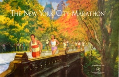 Original Vintage Sport Poster New York City Marathon 1990 Mercedes Running