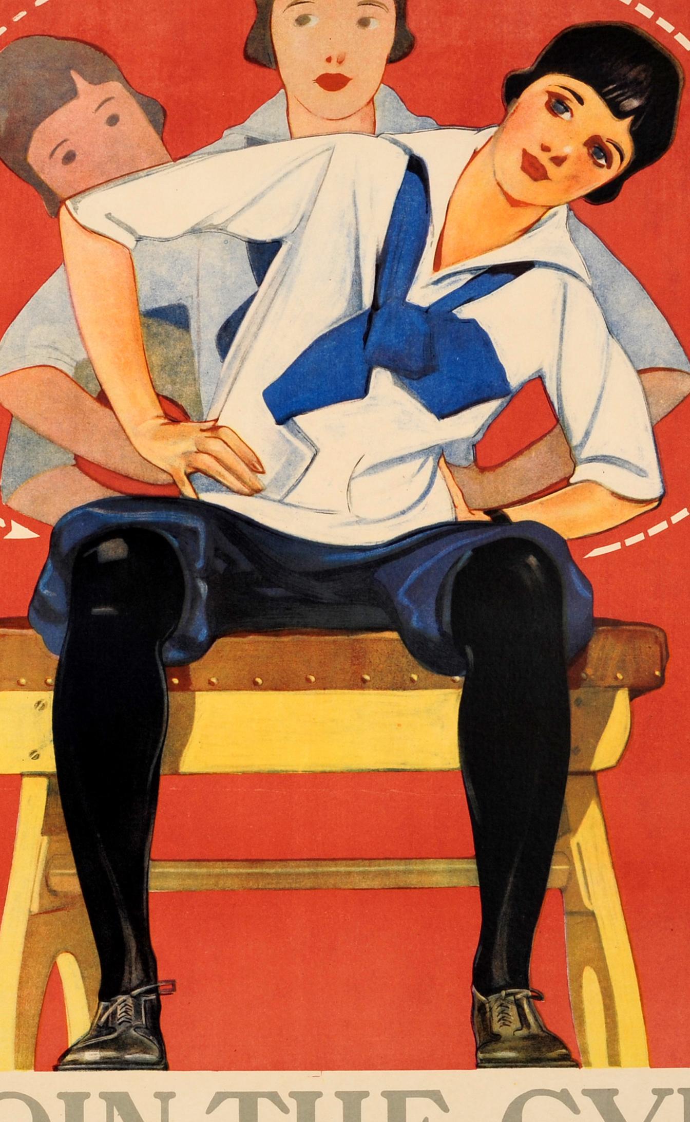 American Original Vintage Sport Poster Promoting Health and Fitness - Join The Gym - YWCA
