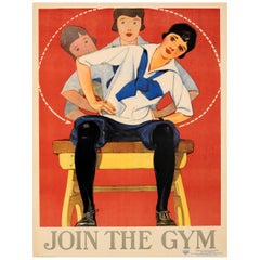 Original Vintage Sport Poster Promoting Health and Fitness - Join The Gym - YWCA
