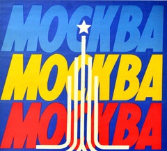 Original Vintage Sport-Poster, Olympische Sommerspiele 1980, Moskau, Russland, Москва