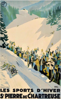 Original Vintage Sport Travel Poster St Pierre De Chartreuse PLM France Broders