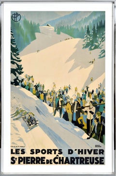 Original Vintage Sport Travel Poster St Pierre De Chartreuse PLM France Broders