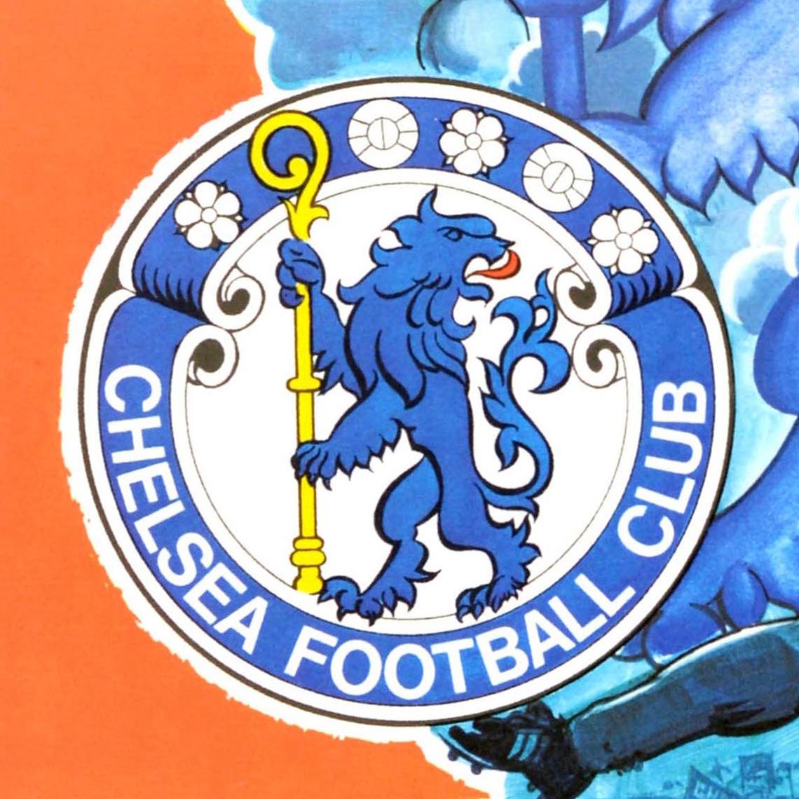 Fine XX secolo Poster sportivo originale d'epoca Chelsea Football Club Blues Soccer in vendita