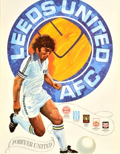 Original Vintage Sports Poster Leeds United AFC Forever Football Soccer