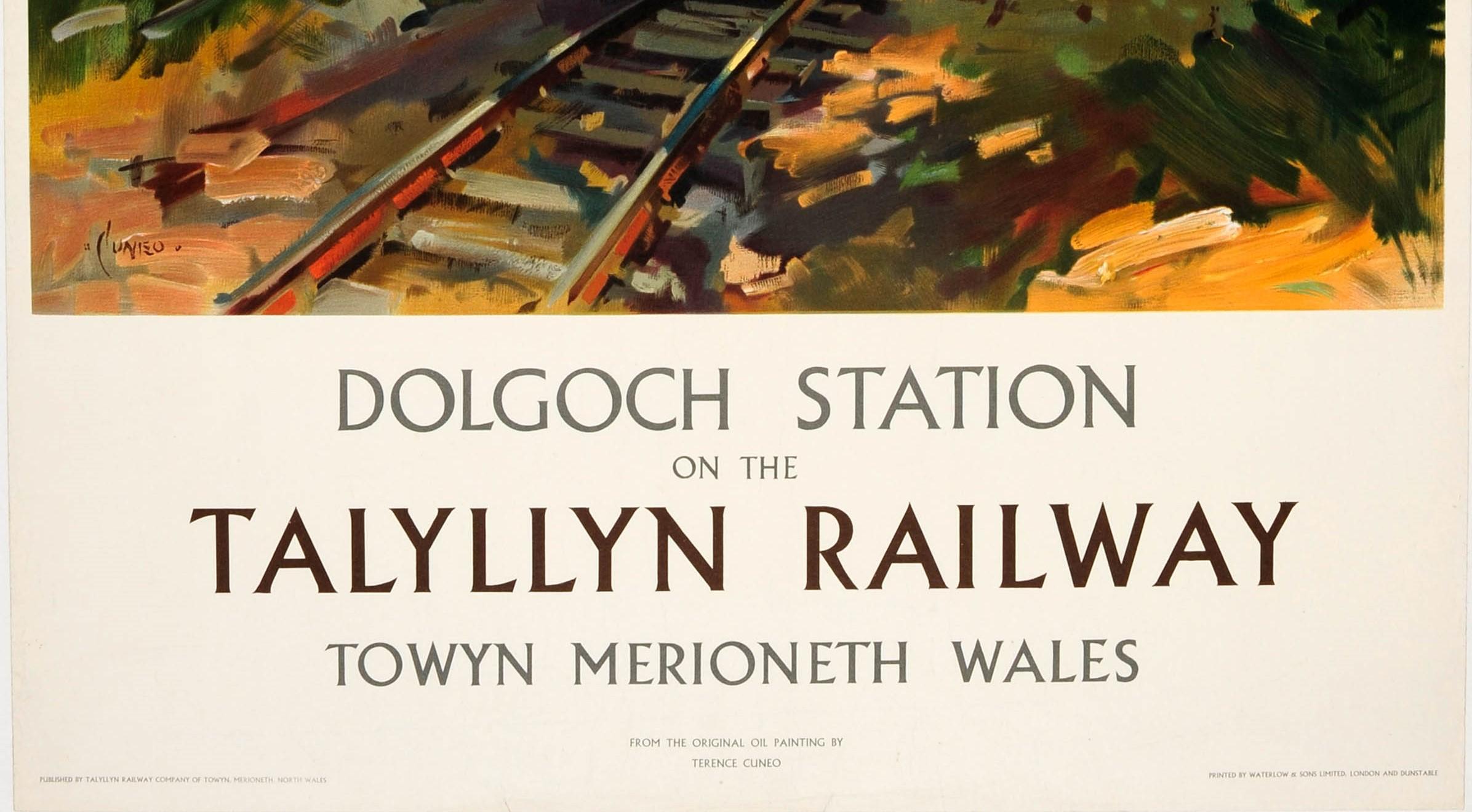 British Original Vintage Steam Train Poster Dolgoch Station on the Talylln Railway Wales