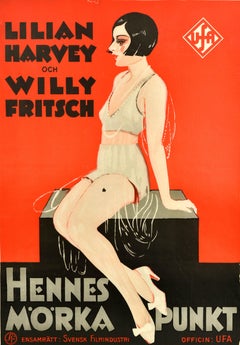 Poster cinematografico svedese originale vintage Her Dark Secret Hennes Morka Punkt