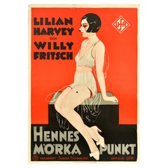 Original Vintage Swedish Movie Poster Her Dark Secret Hennes Morka Punkt