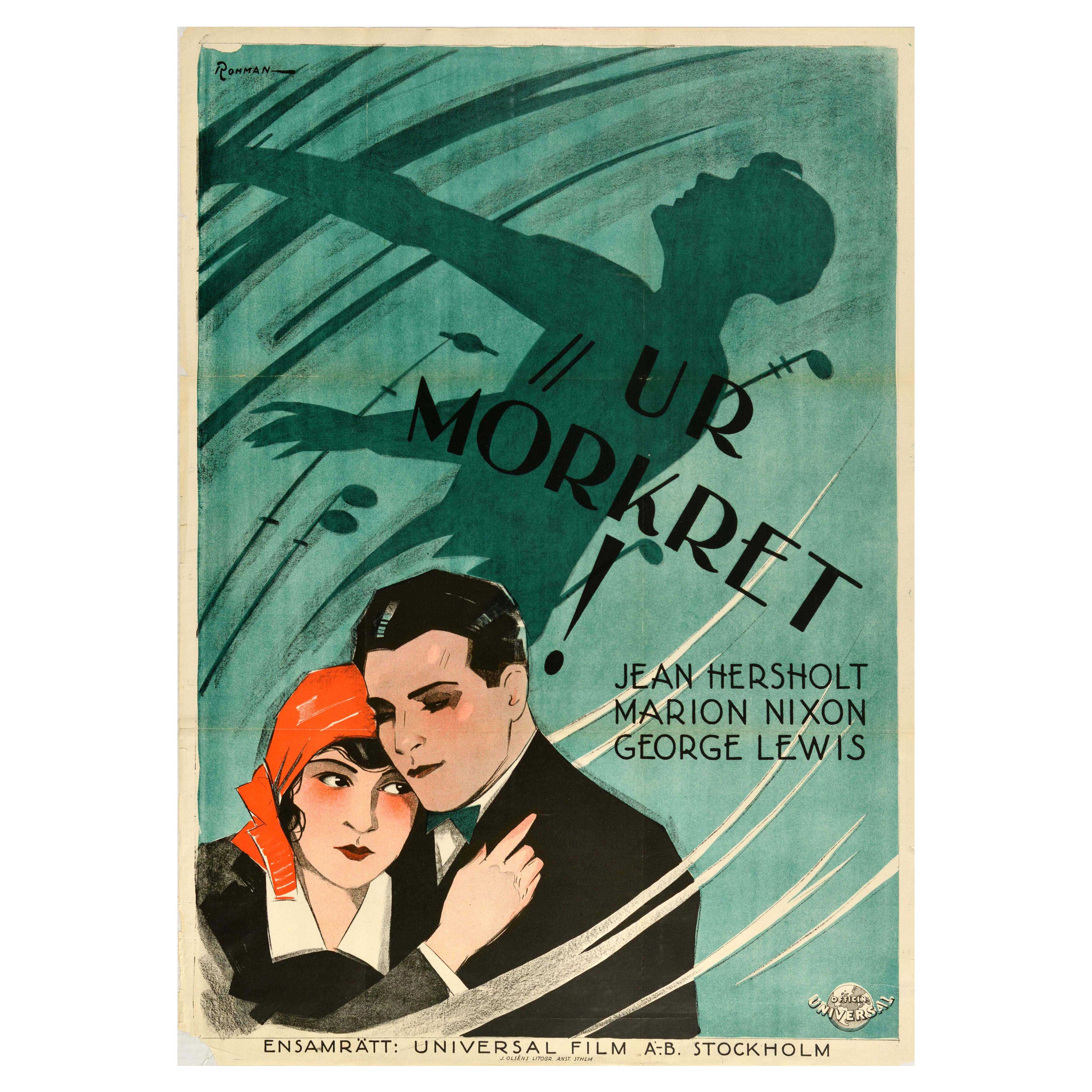 Original Vintage Swedish Movie Poster Jazz Mad Ur Morkret From The Darkness