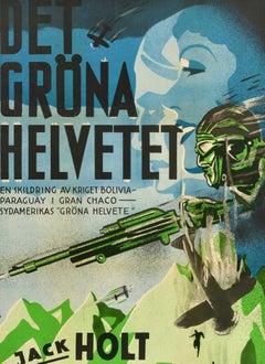 Original Vintage Swedish Movie Poster Storm Over The Andes Det Grona Helvetet