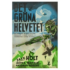 Original Vintage Swedish Movie Poster Storm Over The Andes Det Grona Helvetet