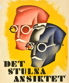 Original Vintage Swedish Movie Poster The Stolen Face Das Gestohlene Gesicht