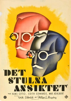Original Vintage Swedish Movie Poster The Stolen Face Das Gestohlene Gesicht